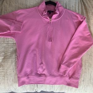 Jcrew women’s pink quarter-zip sweatshirt